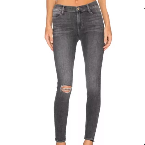 Frame Denim Denim - Frame Denim Gray Le High Skinny Jeans Size 24